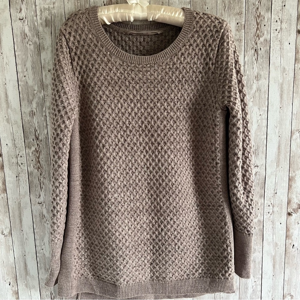 Athleta Women's Textured Knit Sweater - Brown Medium
